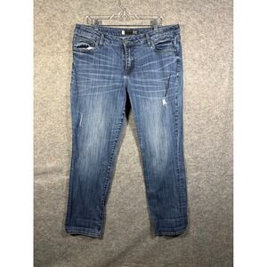KUT from the Kloth Catherine Boyfriend Jeans Blue Distressed Womens Size 12